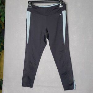 Jockey Womens Workout Leggings Size Medium Dark Gray / Blue Accent Athletic Wear